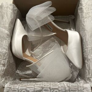 Steve Madden Valenteen in White Satin. Worn once!
